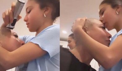 Işın Karaca, saçlarını kızına kazıttı