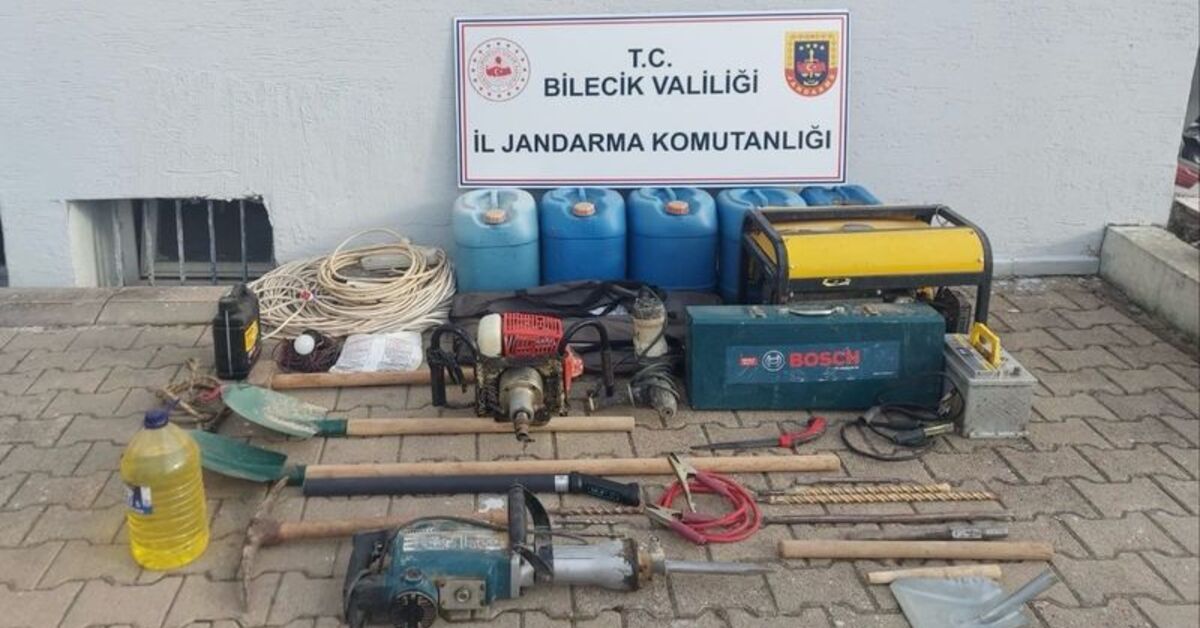 Bilecik’te kaçak kazı yapan 3 kişi suçüstü yakalandı